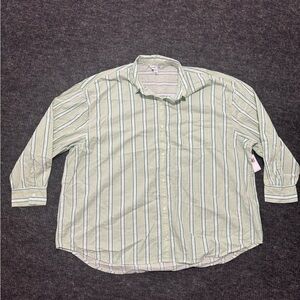 Old Navy Light Green Striped Button-Down Shirt